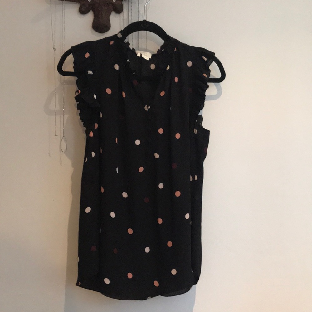 NWOT Kate spade silk polka dot top